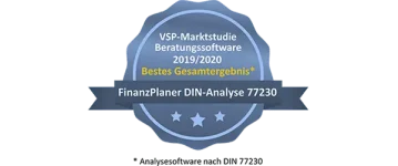 VSP-Marktstudie Beratungssoftware Siegel Beste Gesamtergebnis FinanzPlaner Online DIN Analyse 77230